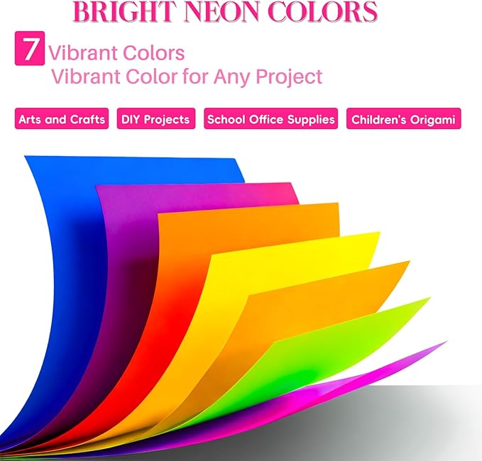 MAGECUBIKU Colored Copy paper 8.5X11 Inches, 140 Sheets 20 lb/80GSM 7 Colors - Image 2