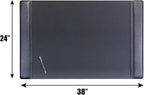 Dacasso Black Leather 38" x 24" Side-Rail Desk Pad - Image 9