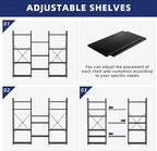 NUMENN Triple Wide 4 Tier Bookshelf, Adjustable Rustic Industrial Style - Image 5
