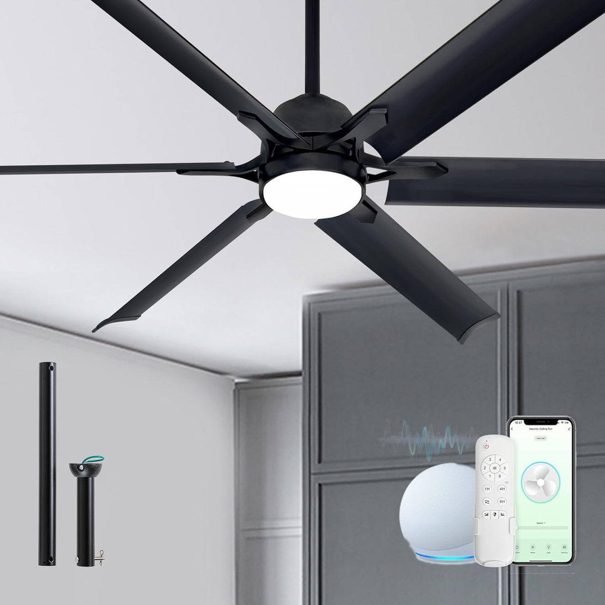 60 inch smart outdoor ceiling fan with light,6, main product view