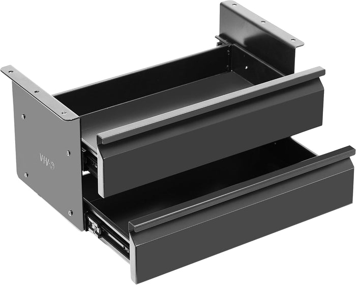 VIVO Black 16 in Slide Out Dual Tier Desk Drawer, DESK-DR02