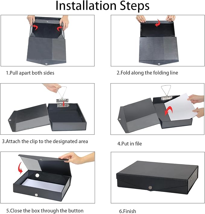 URbantin 6 Pack Foldable Plastic Box Files A4 - Image 6