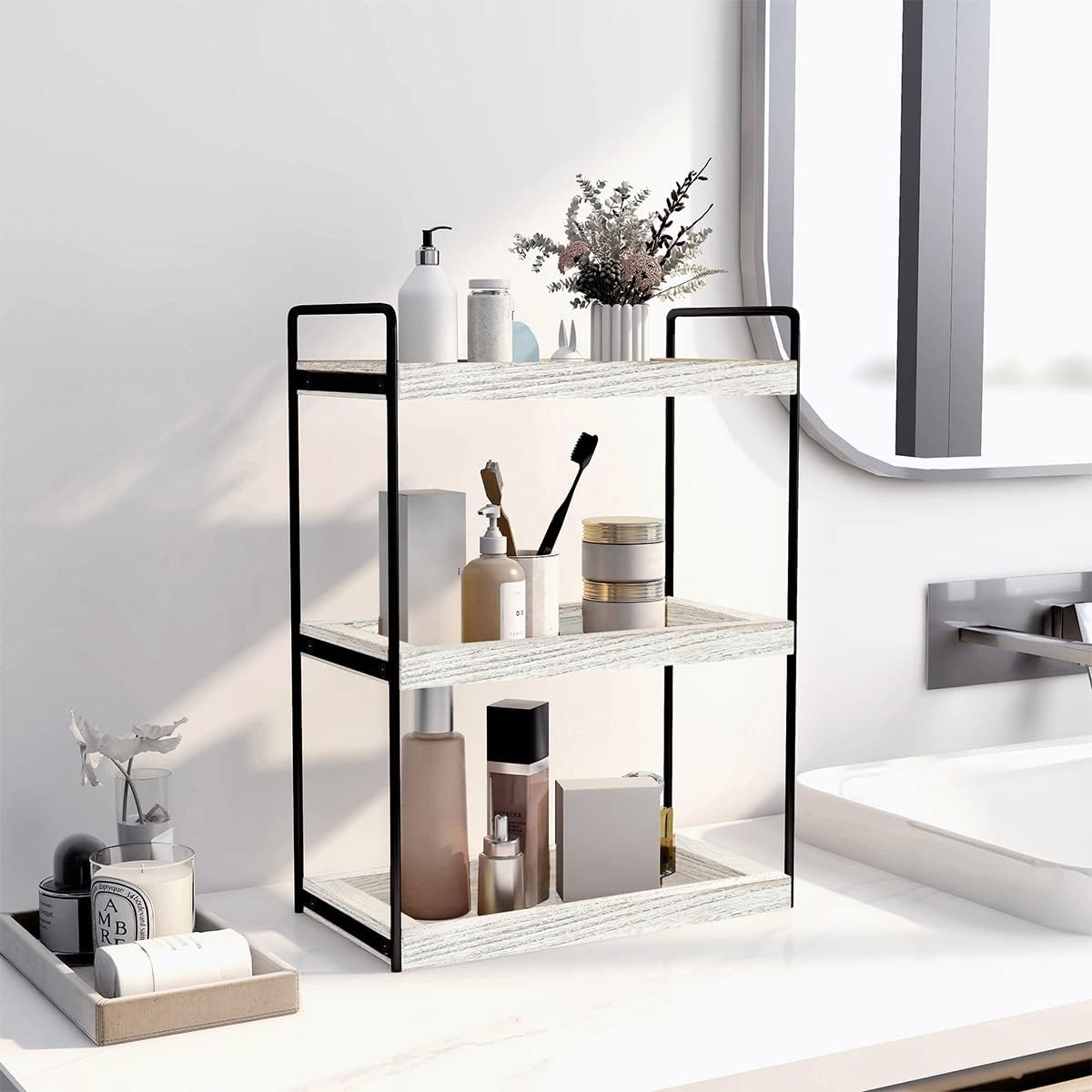 Dorhors Bathroom Counter Organizer,Countertop Tray Storage Shelf