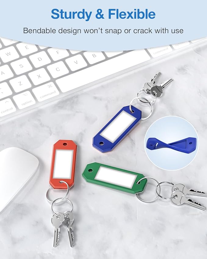 ttstar 40 Pack Key Tags Identifiers – Hexagon Design Key Rings - Image 7