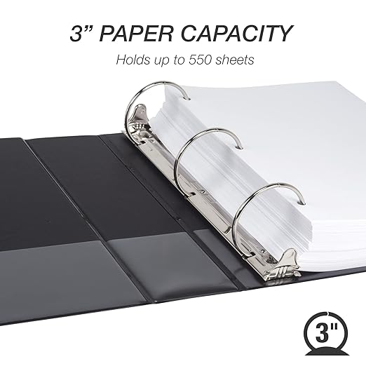 Samsill 3 Inch 3 Ring Binder, Made in USA, Economy Round Ring, 550 Sheet - Image 3