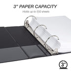 Samsill 3 Inch 3 Ring Binder, Made in USA, Economy Round Ring, 550 Sheet - Image 3
