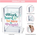 Vgrti Work Hard Be Nice to People Acrylic Cosmetic Pencil Pen Holder Cup - Image 2