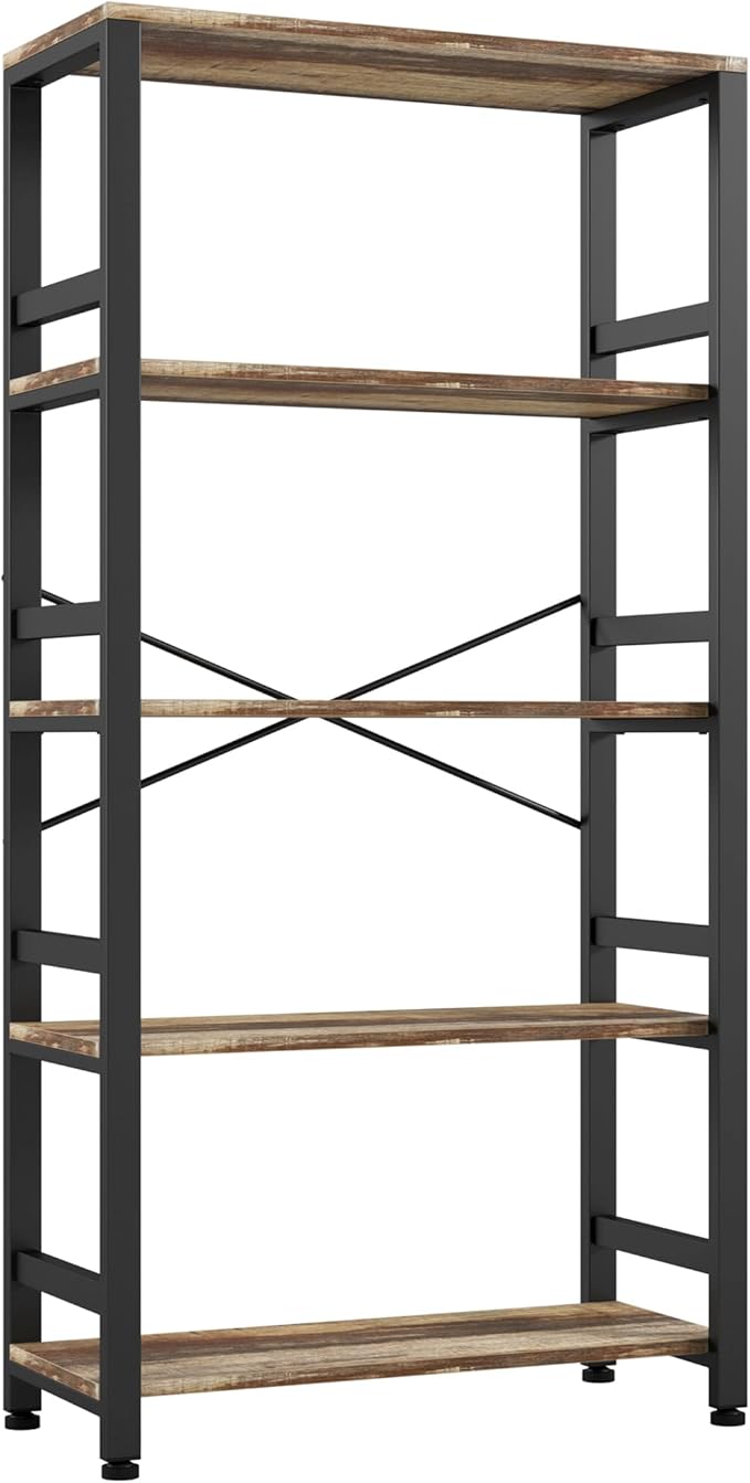 IRONCK Bookshelves and Bookcases, 31.5in Wide Shelf 5-Tier Ladder Shelf - Image 8