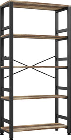 IRONCK Bookshelves and Bookcases, 31.5in Wide Shelf 5-Tier Ladder Shelf - Image 8