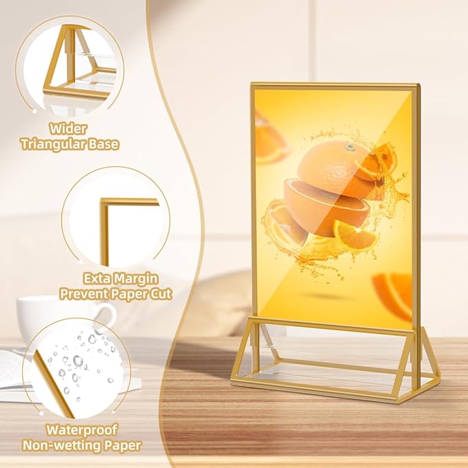 PPH-Sisy Acrylic Sign Holder 4 x 6 Double Sided Acrylic Frames Display Stand - Image 4