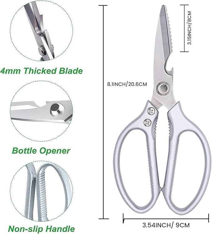 Kitchen Scissors All purpose, Have duty Stainless Steel Cooking Shears - Image 7