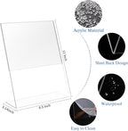 WAEFNO 18 Pack Acrylic Sign Display Stand 8.5 X 11, L Shape Clear Plastic Sign - Image 2