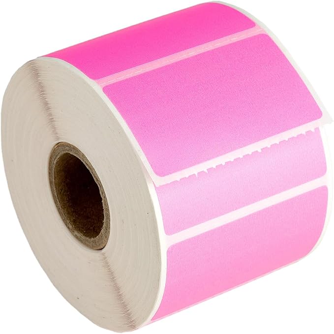 HOUSELABELS 2.25" x 1.25" Pink Address Labels on 1" Core Compatible by HouseLabels