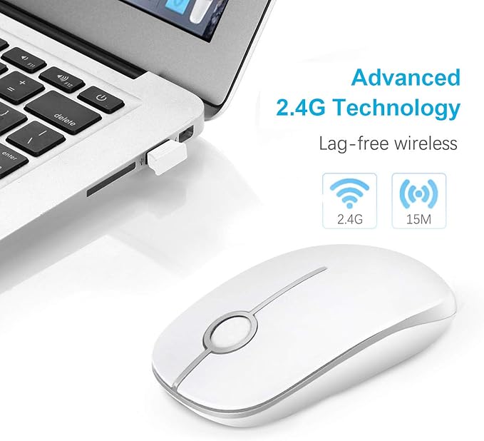 VssoPlor Wireless Mouse, 2.4G Slim Portable Computer Laptop Mouse - Image 3