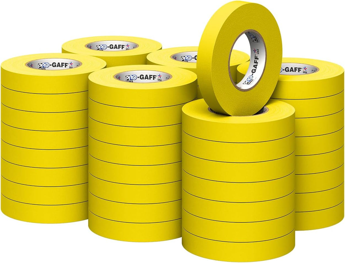 1" Pro Gaff Gaffers Tape 55 yards length yellow matte. Premium Heavy-Duty
