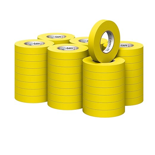 1" Pro Gaff Gaffers Tape 55 yards length yellow matte. Premium Heavy-Duty by ProTapes%C2%AE