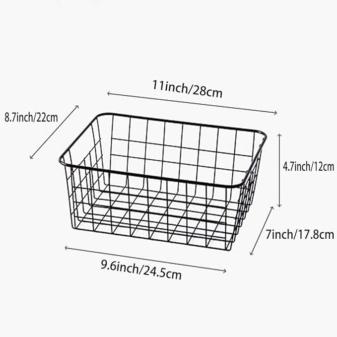LeleCAT Wire Storage Baskets, Metal Wire Food Storage Organizer Bin Basket - Image 3