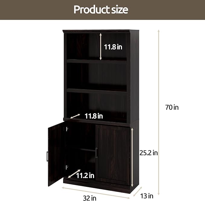 Bevfint 70 Inch Tall Bookcase - Image 2