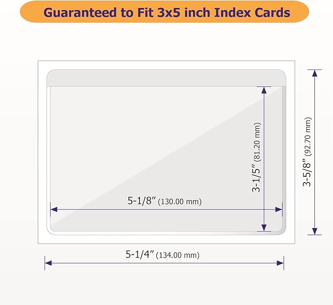 Clear Adhesive 3" x 5" Index Card Pockets - Image 3