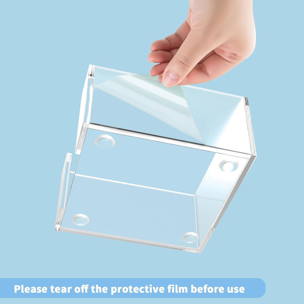 Sticky Note Holder, Clear Acrylic Notepad Holder for 3" x 3" Sticky Note Storage,Acrylic Sticky Note Dispenser for Classroom and Office Desk Organizer