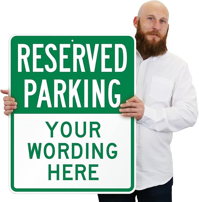 SmartSign 30 x 24 inch Custom “Reserved Parking” Metal Sign - Image 2