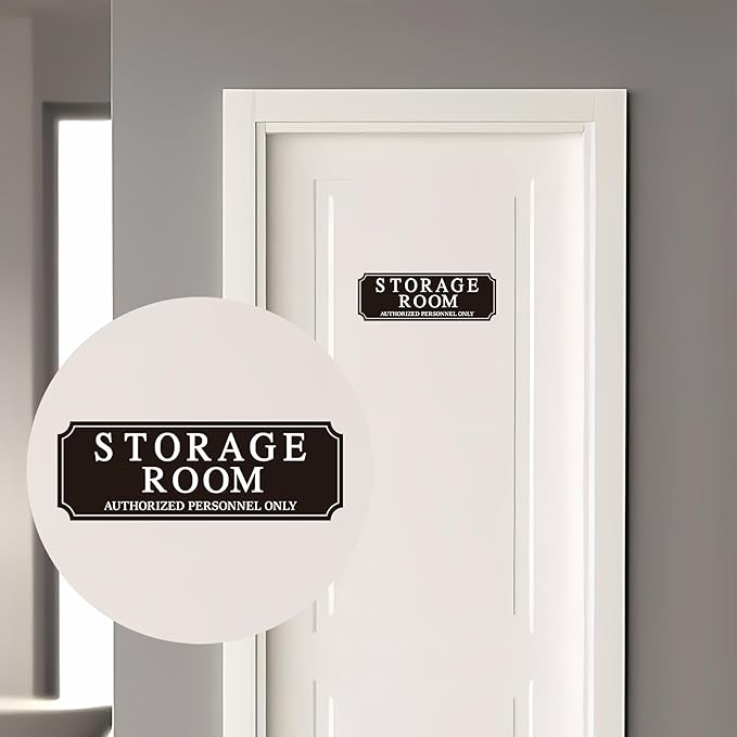 Storage Room Door Sign for Business and Home, Self-Adhesive Durable Modern - Image 5