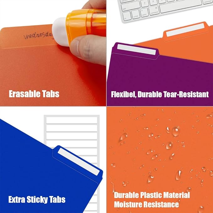 Sooez 18 Pack Plastic File Folders Colored - Image 4
