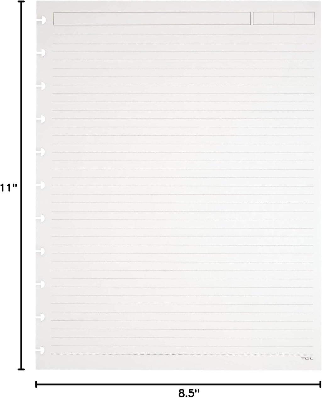 TUL Custom Note-Taking System Discbound Refill Pages, 8.5" x 11" Narrow Ruled, Letter Size, 100 Pages (50 Sheets), White