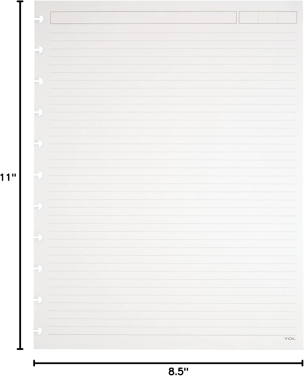 TUL Custom Note-Taking System Discbound Refill Pages, 8.5" x 11" Narrow Ruled, Letter Size, 100 Pages (50 Sheets), White