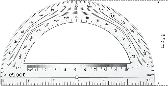 EBOOT 24 Pack Plastic Protractors Math Protractor 180 Degrees 6 Inch - Image 2