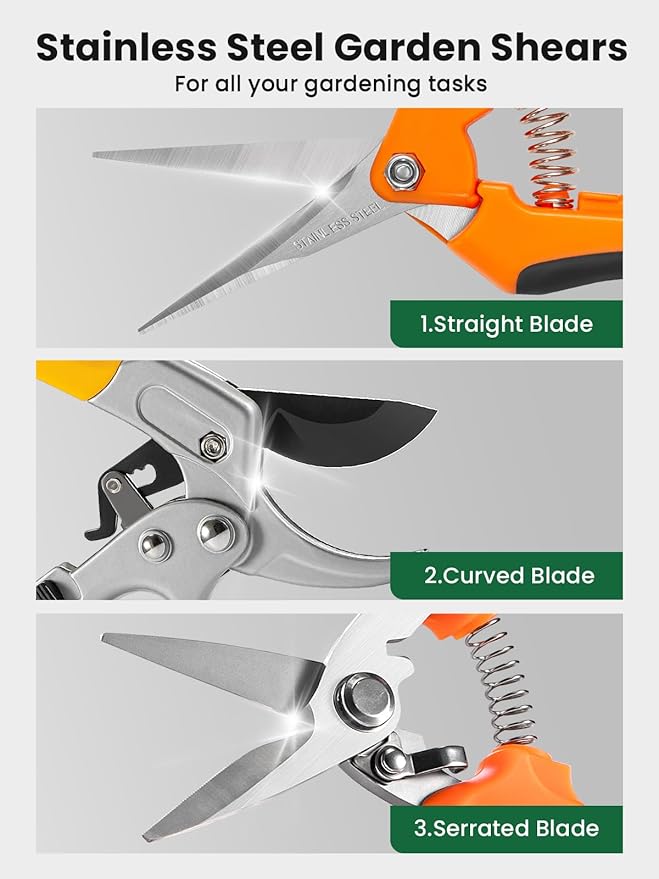 GROWNEER 3 Pack Garden Scissors kit Professional Garden Pruning Shears - Image 3