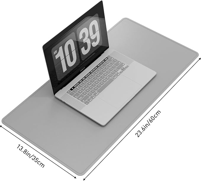DAWNTREES Desk Mat Protector, PU Leather Laptop Pad, Non Slip, 23.6" x 13.8" - Image 2