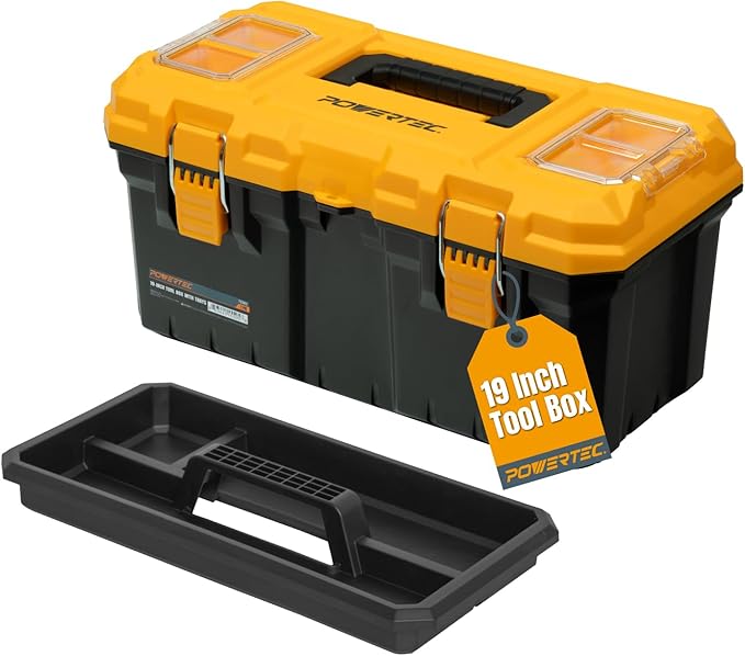 POWERTEC 19-Inch Tool Box with Trays by POWERTEC