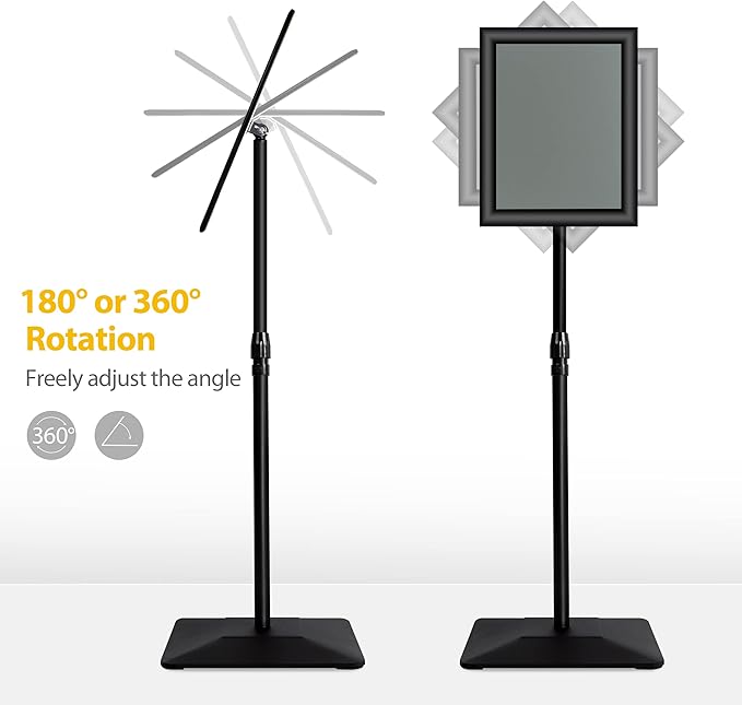 VAIIGO 3 Packs Heavy Duty Pedestal Poster Sign Stand, 8.5"x11" Adjustable Floor - Image 5