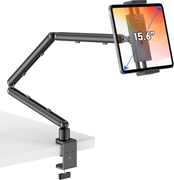 iPad Holder for Desk, Adjustable Tablet Arm iPad Desk Mount by TeQable