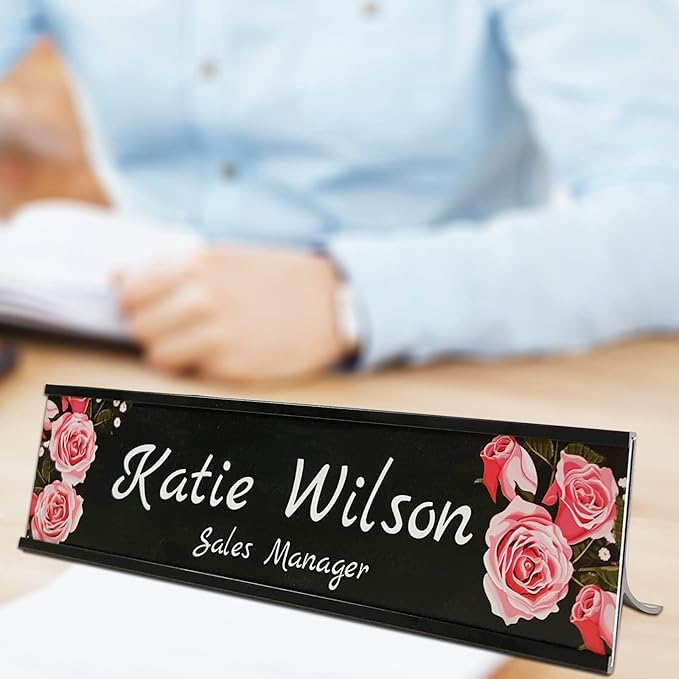 2" x 8" Custom Name Plate for Desk, Office Aluminum Desk Name Plate Personalized - Image 4