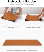 YSAGi Desk Pad Protector, Large Mouse Mat, Non-Slip PU Leather Waterproof - Image 9