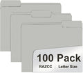 File Folder, RAZCC 100 Pack 1/3 Cut Tab File Folders Letter Size, Folders by RAZCC