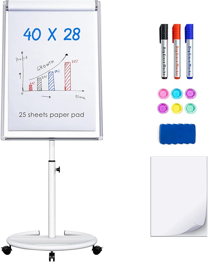 maxtek Mobile Dry Erase Board – 40x28 inches Magnetic Portable Whiteboard Stand by Maxtek
