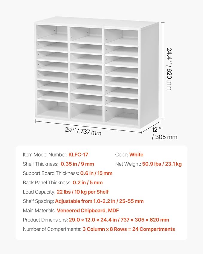 VEVOR Literature Organizer, 24 Compartments Office Mailbox - Image 7