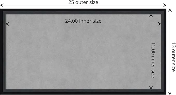Amanti Art Black Framed Magnetic Board 13x25 Small Vision Board - Image 4