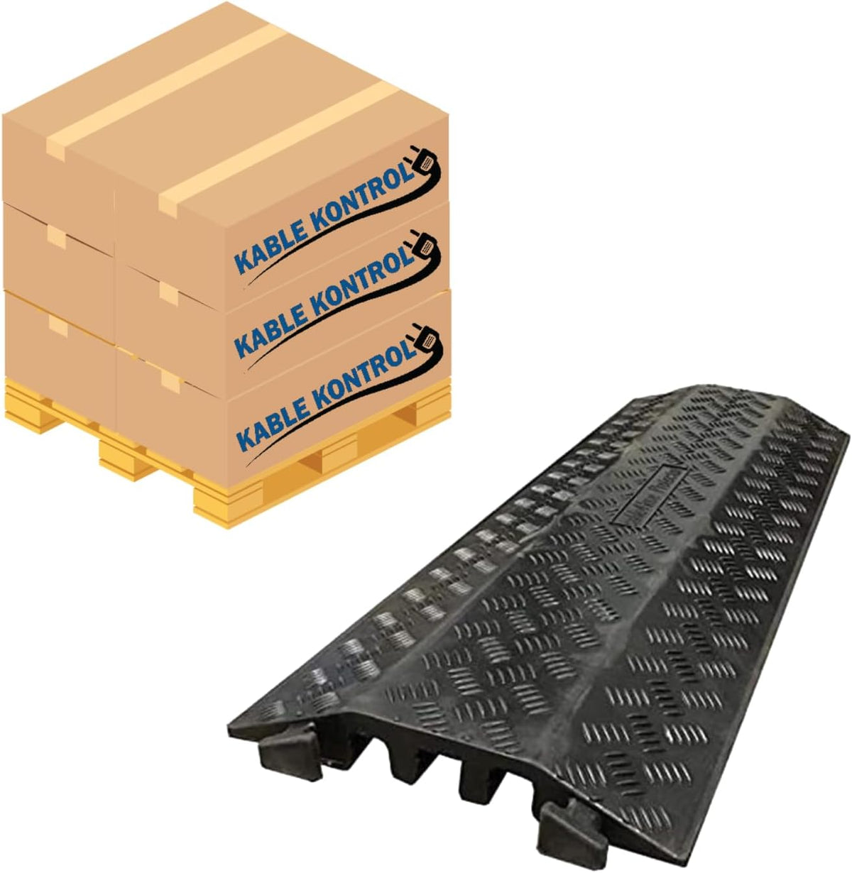 Kable Kontrol Drop Over Floor Cord Cover – 40” Inch Long 3 Channel Cable or W...