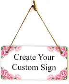 Signs ByLITA Peony Blush Personalized Hanging Wall or Door Sign | Custom Signage by SignsByLITA