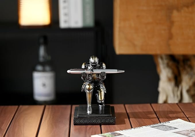 Amoysanli Executive Knight Pen Holder Decorative Resin Pen Holders - Image 4