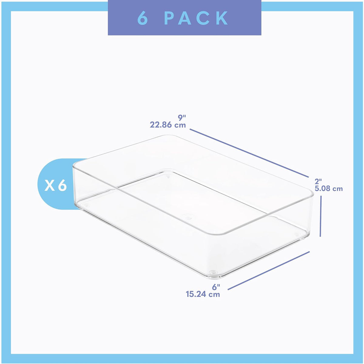 primebox Plastic Clear Drawer Organizers. Bathroom. Kitchen, Bedroom, Utensil...