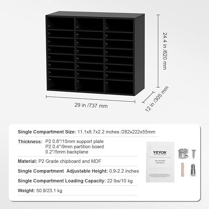 VEVOR Literature Organizers, 24 Compartments Office Mailbox - Image 7