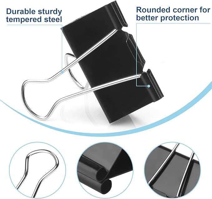 228 PCS Binder Clips Paper Clamps Assorted Sizes, Extra Large Medium Small Mini - Image 3