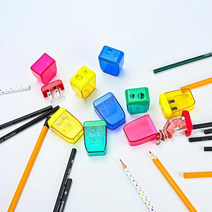 AUSTARK 24Pcs Pencil Sharpener Manual, Small Dual Hole Pencil Sharpeners Bulk - Image 6