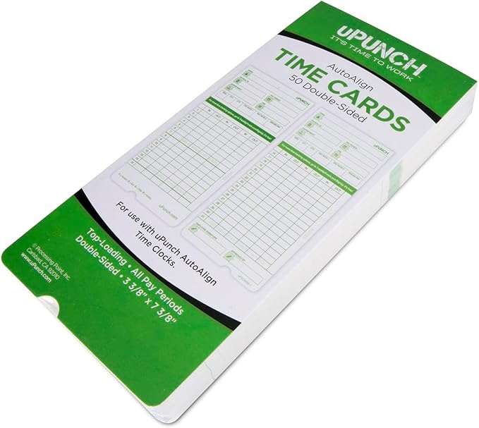 uPunch Time Clock Cards Hn3000, Two Sides, 7.37 X 3.37 by uPunch