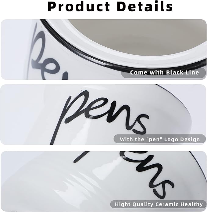 ONTUBE Porcelain Pens Holder Stand, Ceramic Pencils Holder - Image 5